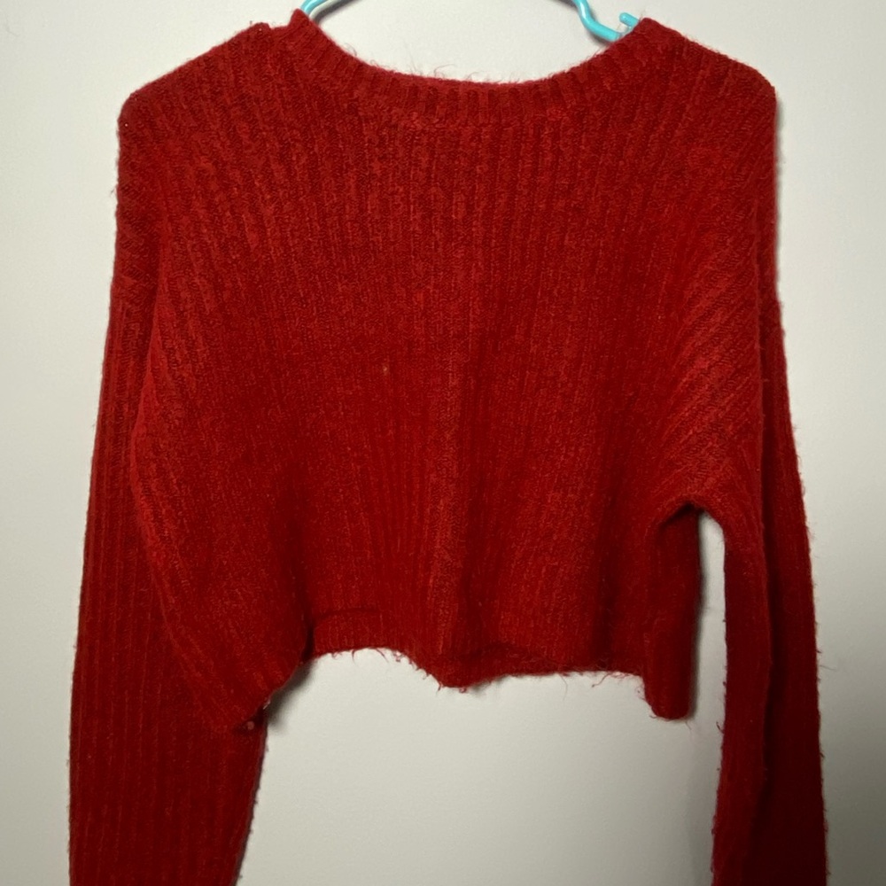 Forever 21 Rich Red Crew Neck Sweater